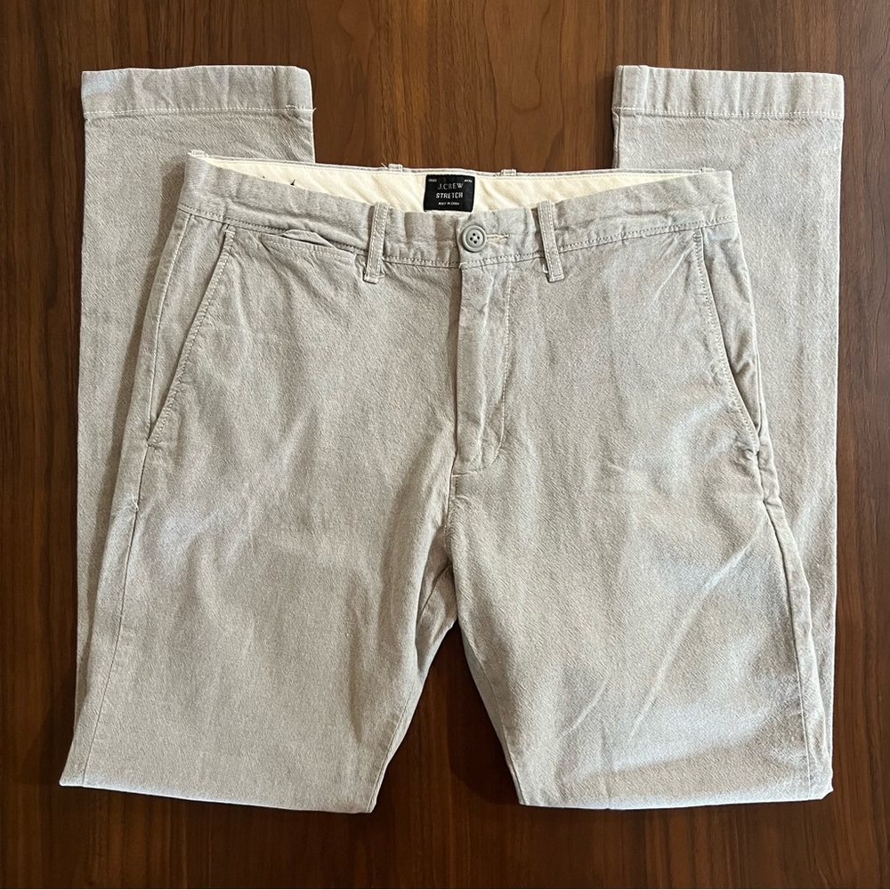 J. Crew Stretch Slim Pants in Light Gray Size 30/30
